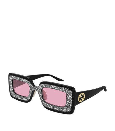 gucci embellished rectangular sunglasses